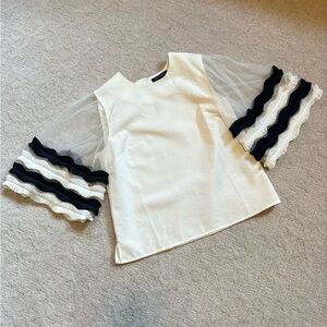 Jealous Tomato Embellished Sleeve Top Small